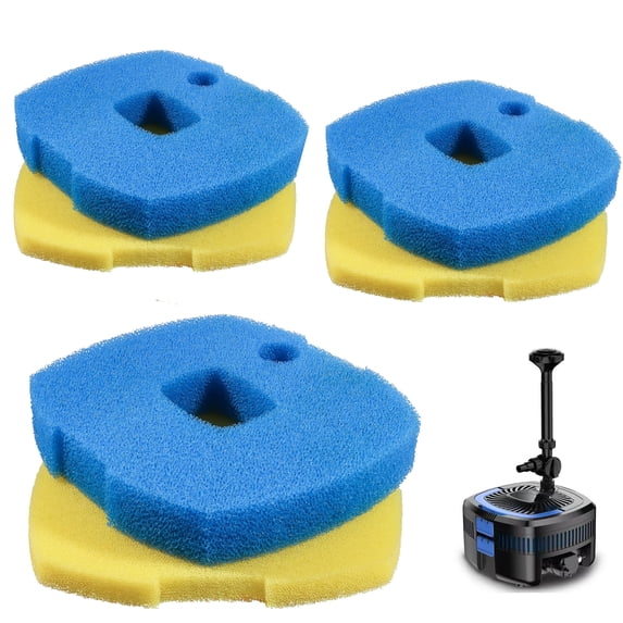 Delapan Coarse and Fine Pads,Sponge Pond Filter Pad Replacement for CUF-3800 CUF-5800 950/1370GPH, 6-Pack