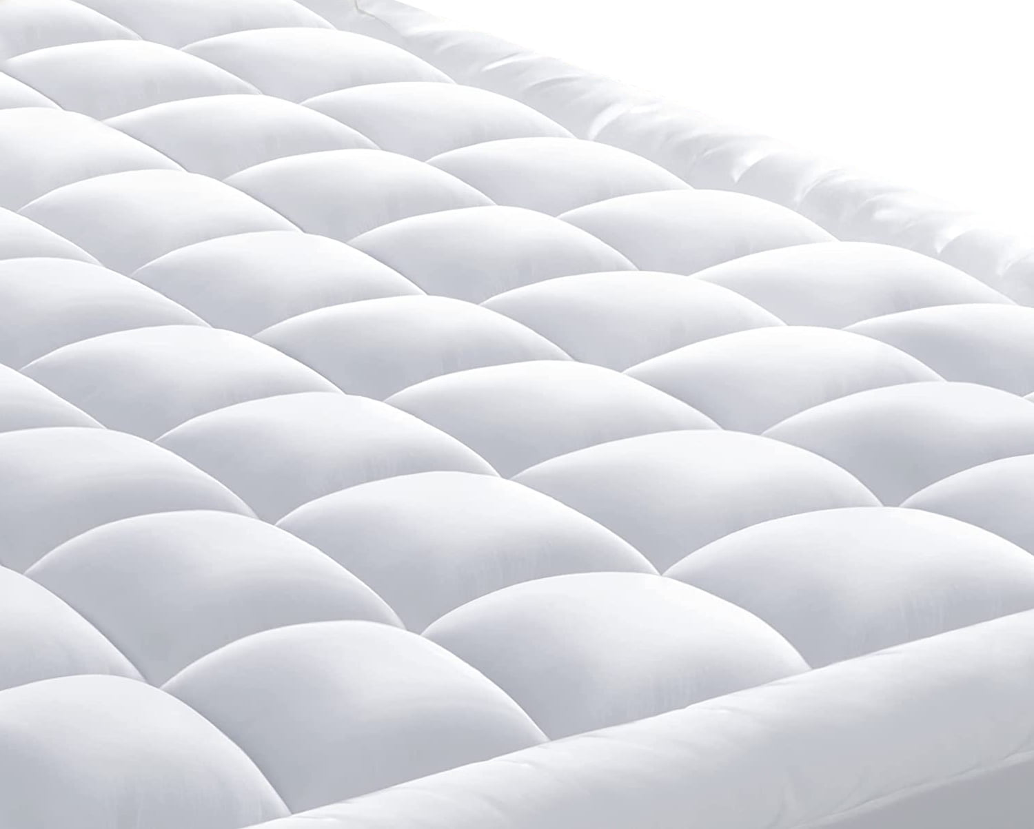 Delara Extra Plush Down Alternative Mattress Pad, 1350 GSM Snow Microfiber Fill, GOTS Certified Organic Cotton Shell, Baffle Box, Hypoallergenic, Vegan, Not Waterproof, 20" Deep Pocket - King 78"×80"