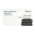 thumbnail image 1 of Delara 100% Bamboo Viscose Twin Duvet Cover Set – Ultra-Soft, Cooling & Breathable Luxury Bedding with Pillow Shams, Dark Gray, 1 of 6