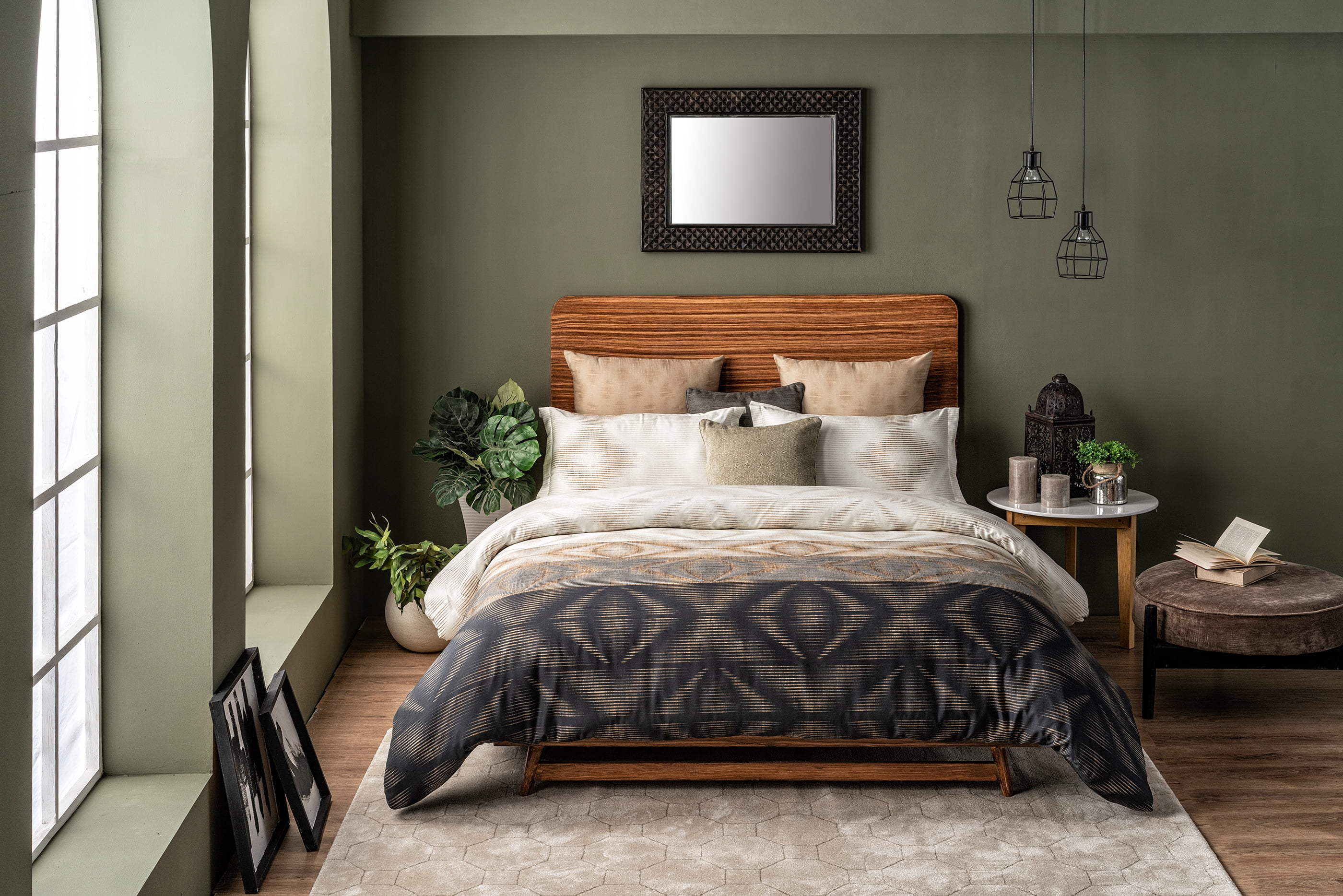 Delara Organic Cotton Duvet Sets 300 Thread Count, 3 Piece Duvet Cover with 2 Shams, Queen