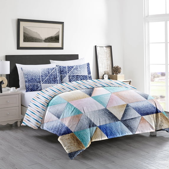 Delara Organic Cotton Duvet Sets 300 Thread Count, 3 Piece Duvet Cover with 2 Shams, Queen