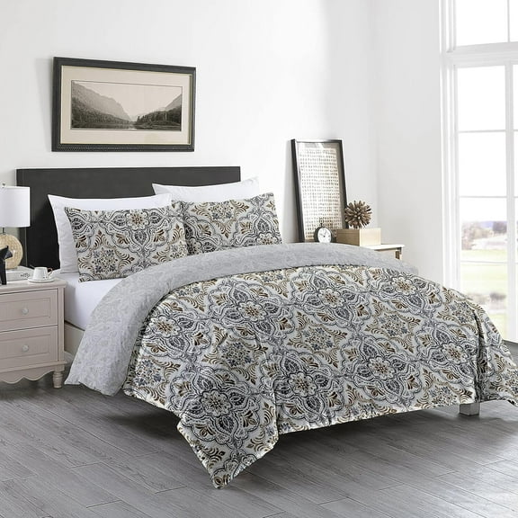 Delara Organic Cotton Duvet Sets 300 Thread Count, 3 Piece Duvet Cover with 2 Shams, King