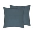 thumbnail image 1 of Delara GOTS Certified 100% Organic Cotton 2 Inch Flange Euro Sham Set of 2, 26"X26", Blue, 1 of 4