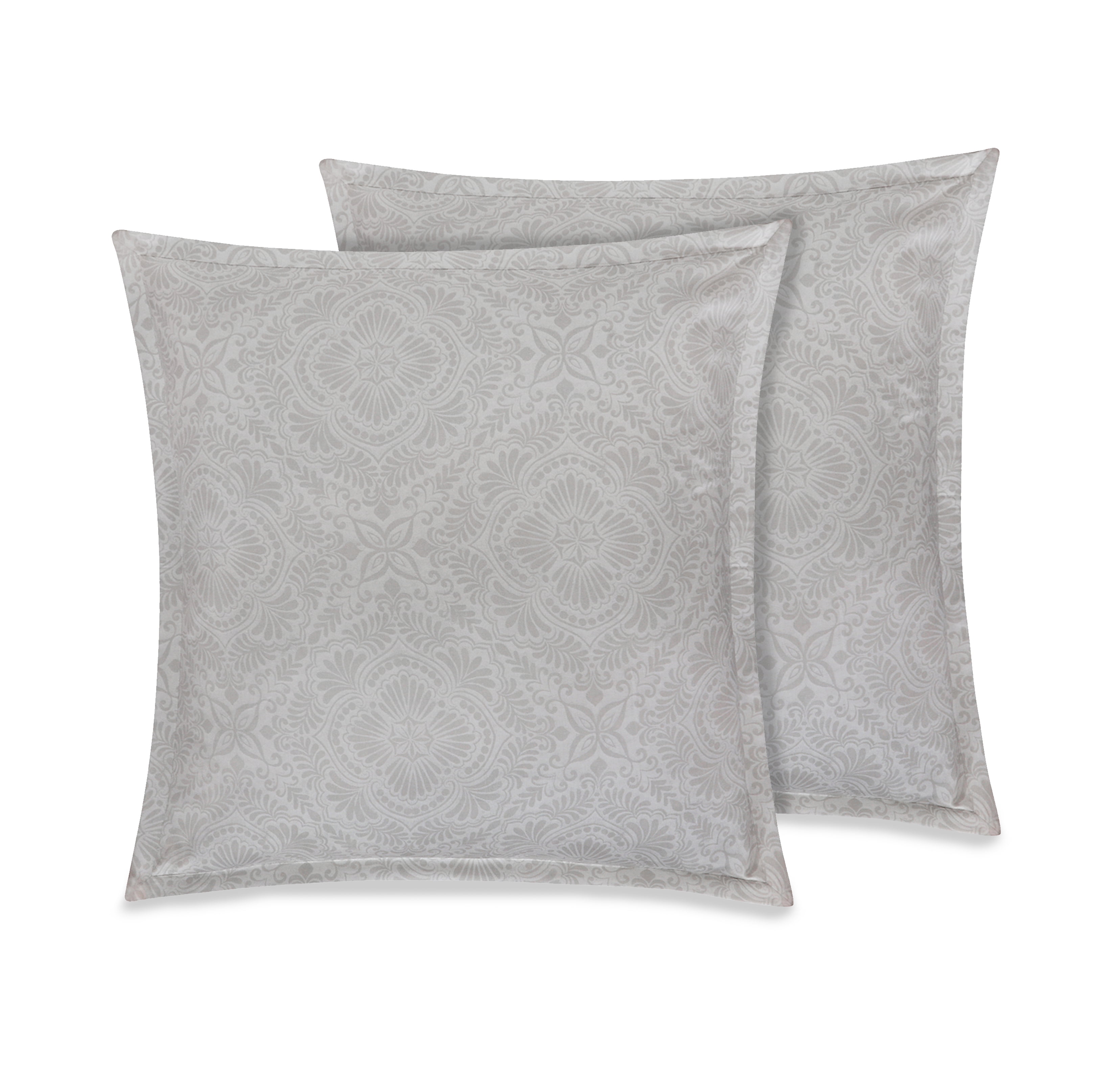 Delara GOTS Certified 100% Organic Cotton 2 Inch Flange Euro Sham Set of 2, 26"X26", Brown
