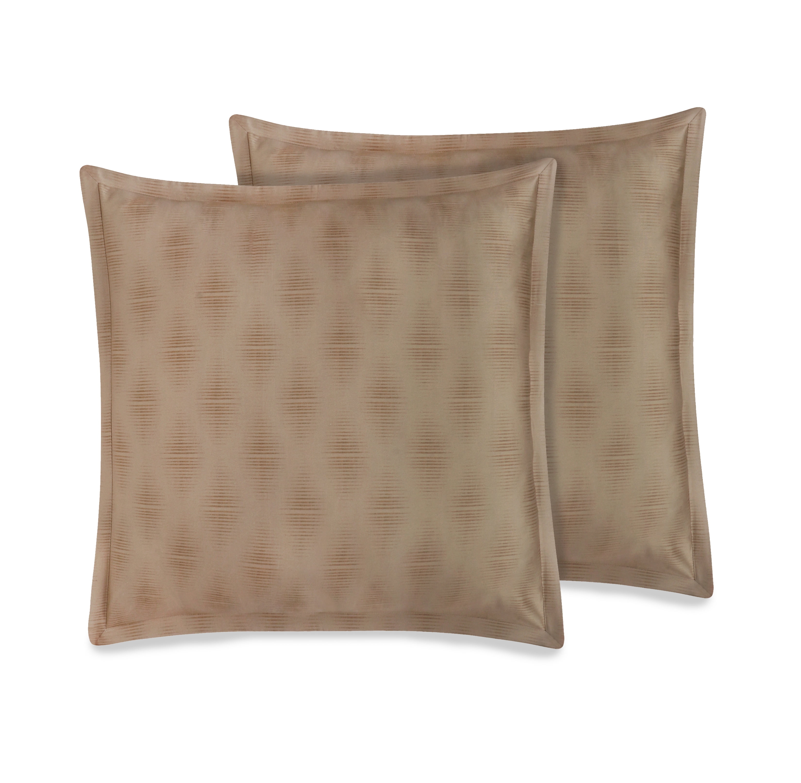 Delara GOTS Certified 100% Organic Cotton 2 Inch Flange Euro Sham Set of 2, 26"X26", Brown