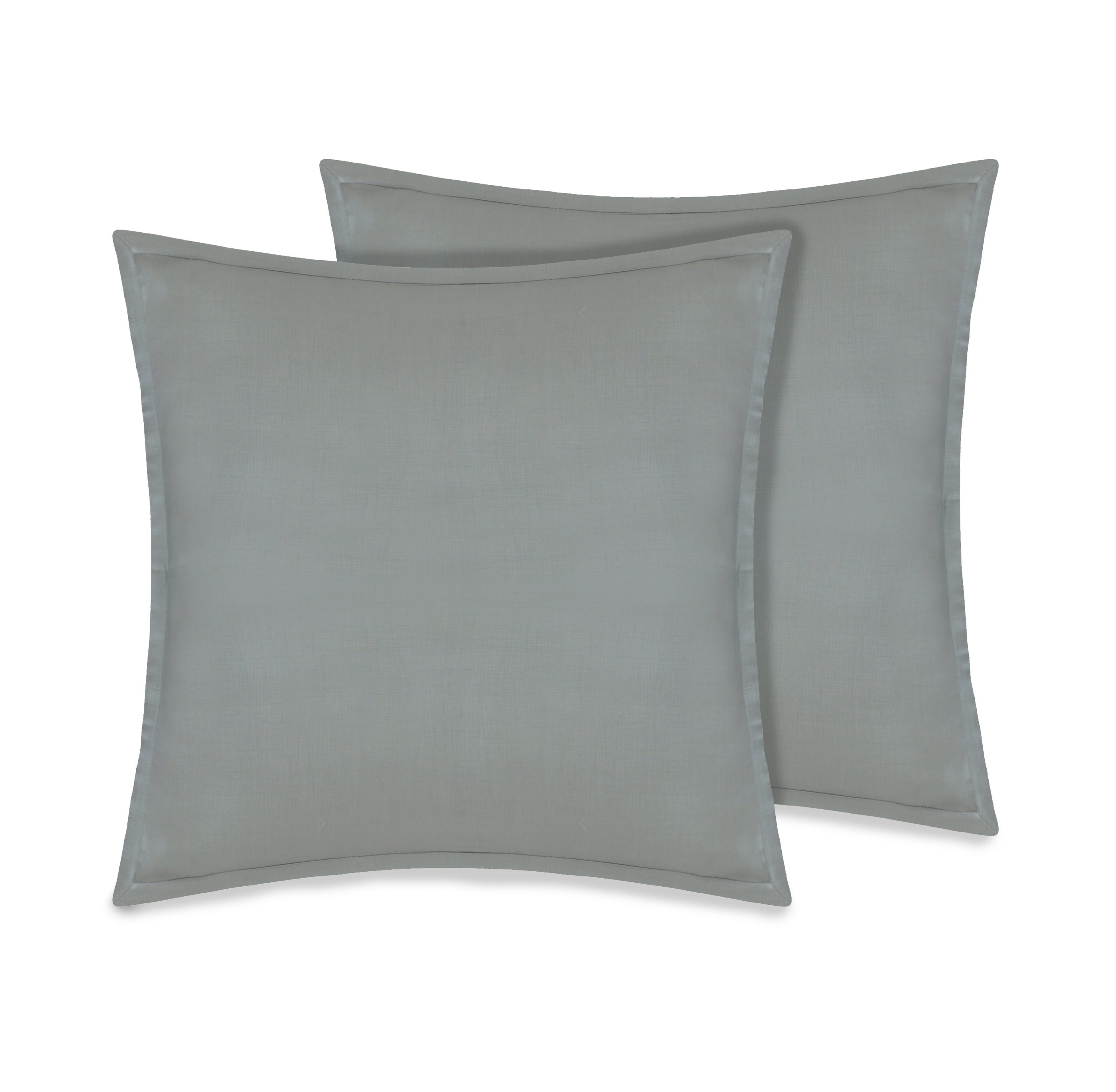 Delara Organic Cotton Hypoallergenic Euro Sham Set in Gray, 26" x 26"