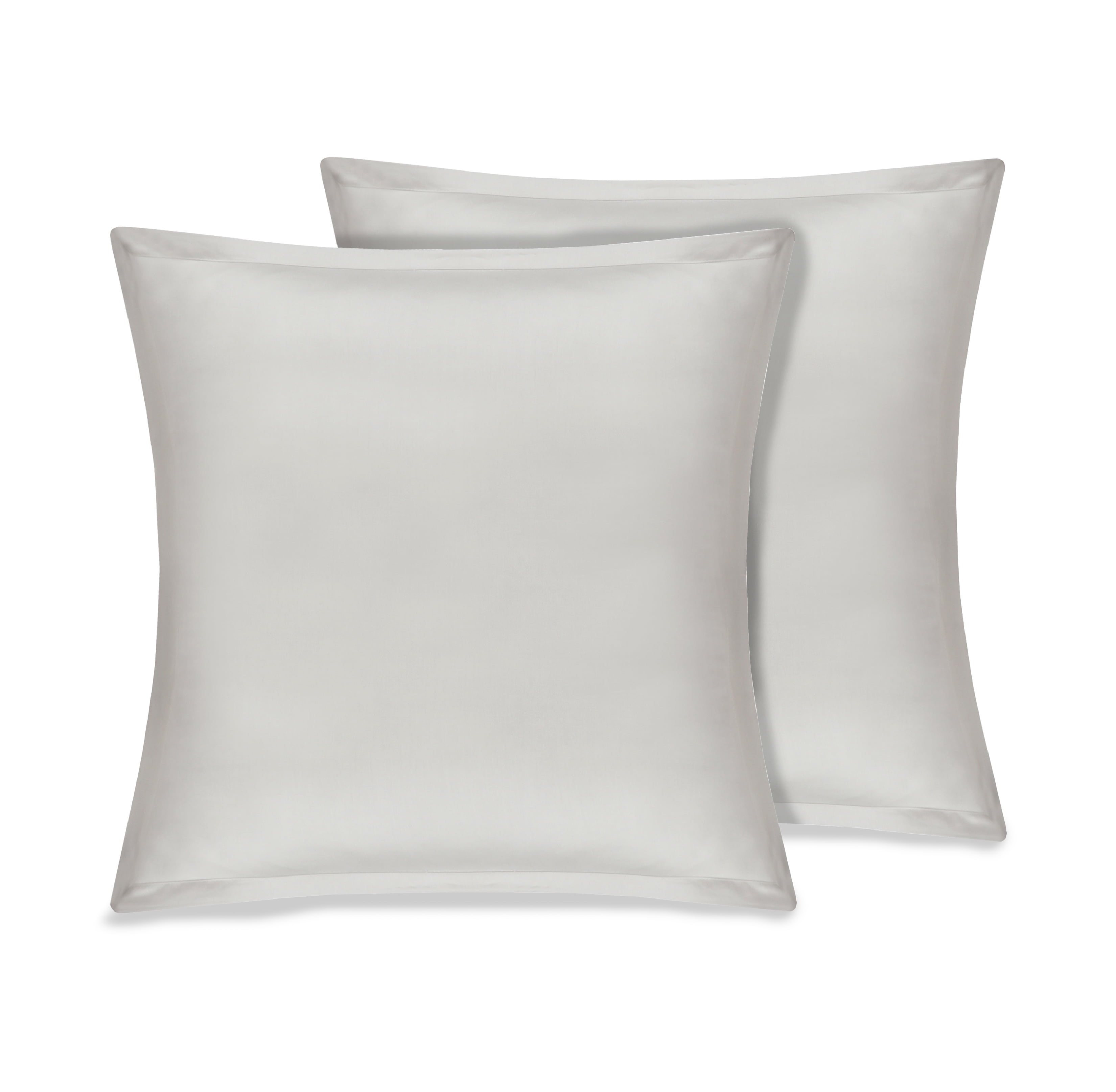 Delara GOTS Certified 100% Organic Cotton 2 Inch Flange Euro Sham Set of 2, 26"X26", Ivory
