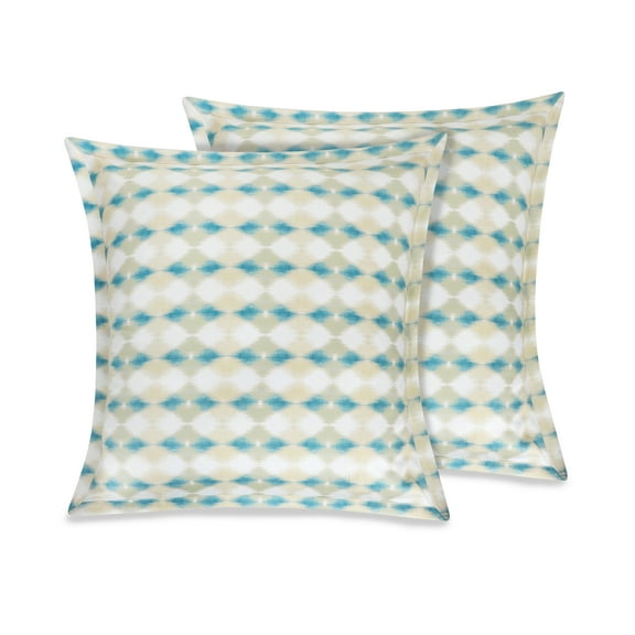 Delara GOTS Certified 100% Organic Cotton 2 Inch Flange Euro Sham Set of 2, 26"X26", Multi-Color