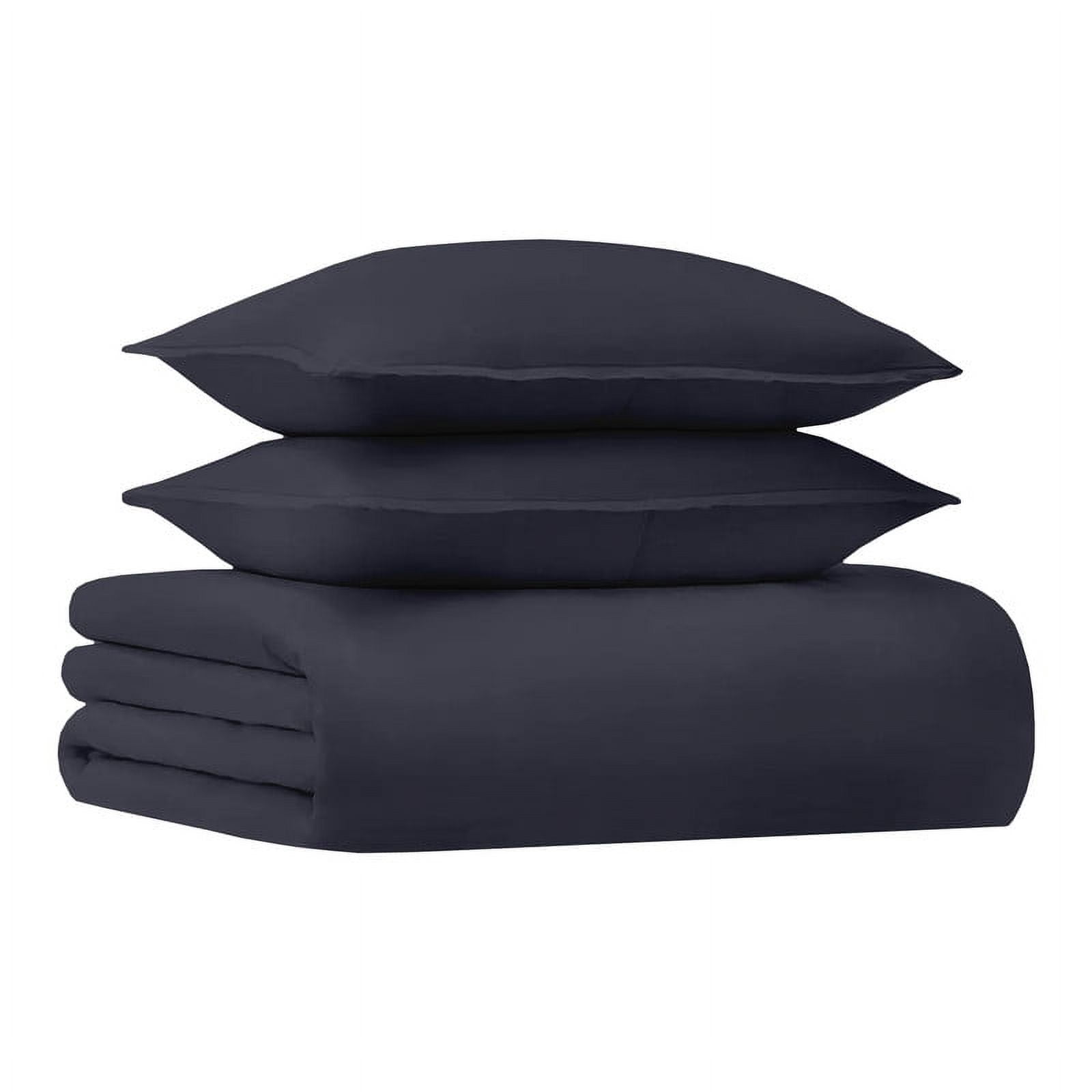 Queen Dark Grey Organic Cotton Duvet Cover Set