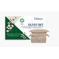 thumbnail image 1 of Delara GOTS Certified Organic Cotton Twin Duvet Cover Set, 400TC, Soft, Breathable, 8 Ties, Natural for Hot Sleepers, 1 of 7