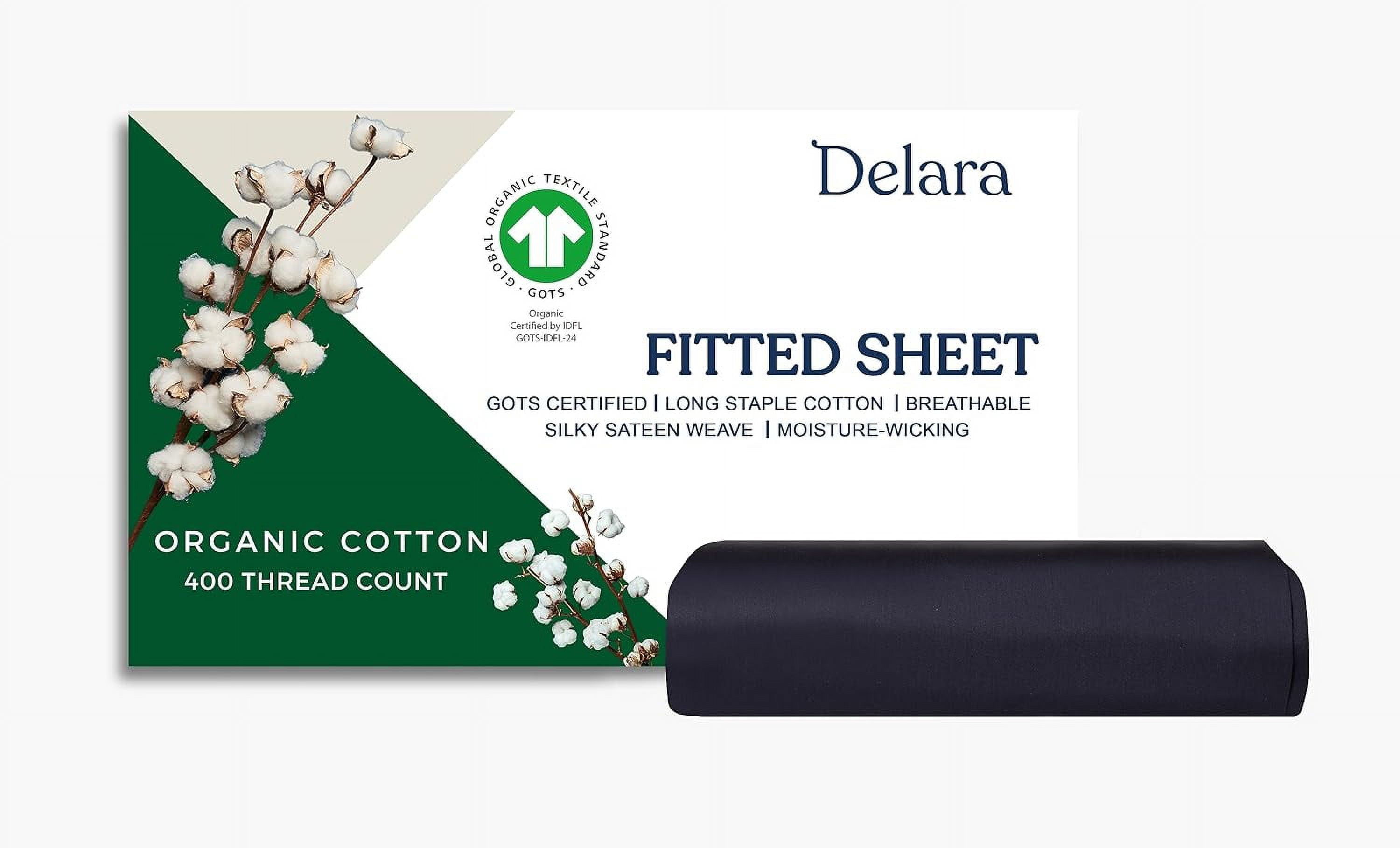 Delara Dark Grey Organic Cotton Full Fitted Sheet