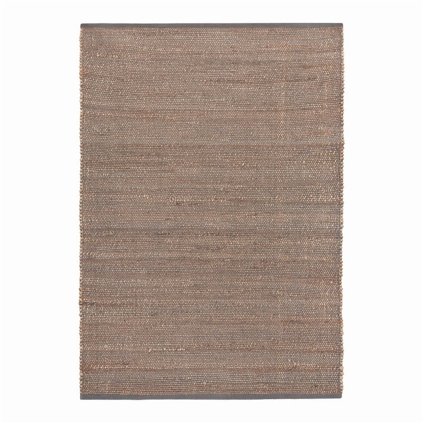 Delara Handwoven Jute and Cotton Area Rug - Natural Farmhouse Accent, Dark Grey, 6' x 9'