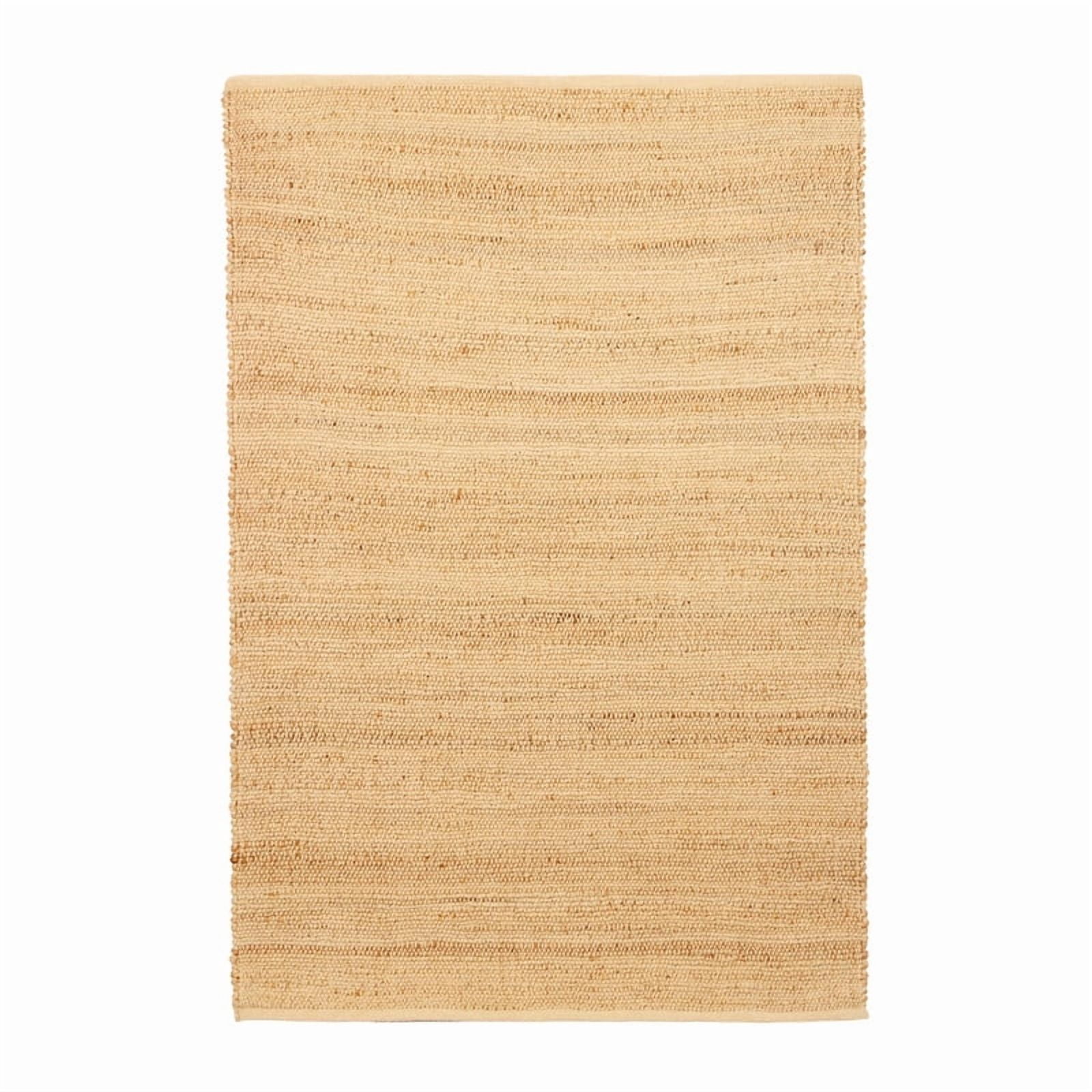 Delara Handwoven Jute and Cotton Area Rug – Natural Rug, Farmhouse Accent Rug for Living Room, Bedroom, or Entryway – Sustainable, Flatweave, Natural , 4' X 6'