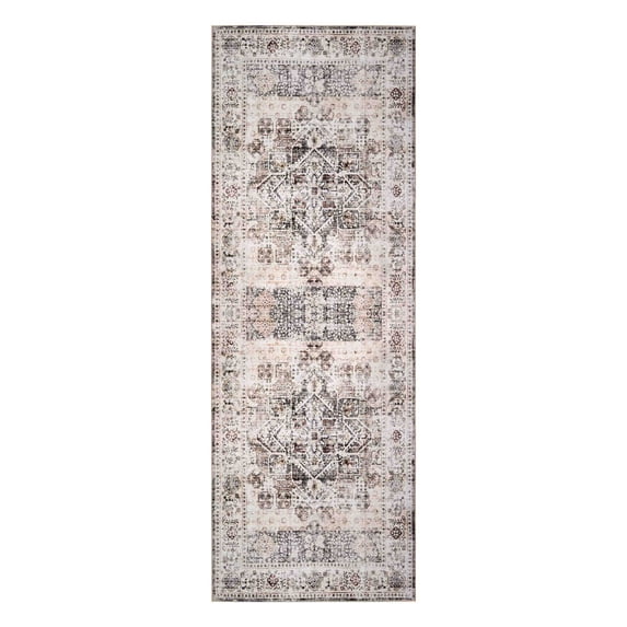 Delara 2.5'x10' Machine Washable Area Rug, Soft & Durable, Non-Slip, Stain Resistant, Meadow, for Bedroom, Living & Dining Room