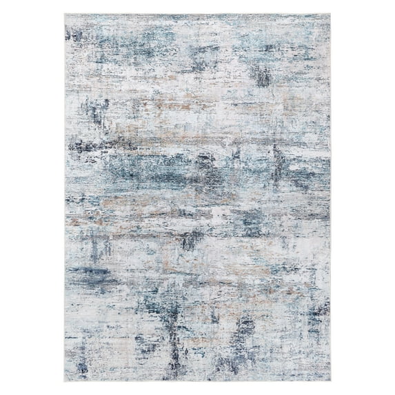 Delara 3'x5' Machine Washable Area Rug, Soft & Durable, Non-Slip, Stain Resistant, Coastal Drift, for Bedroom, Living & Dining Room