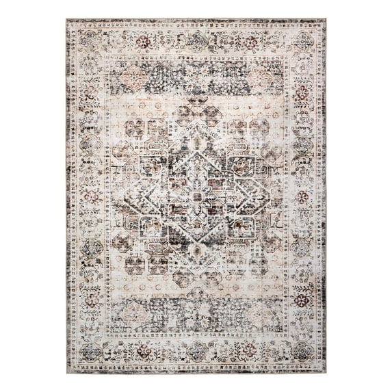 Delara 8'x10' Machine Washable Area Rug, Soft & Durable, Non-Slip, Stain Resistant, Meadow, for Bedroom, Living & Dining Room