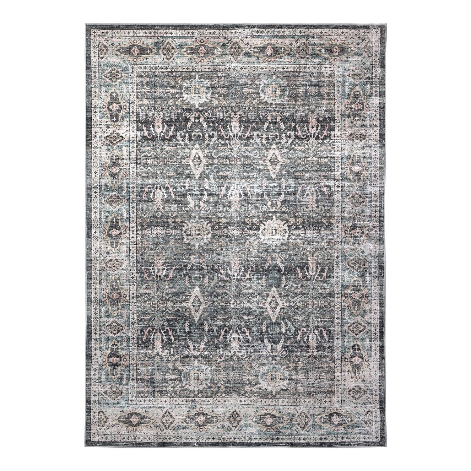 Delara 5'x7' Machine Washable Area Rug, Soft & Durable, Non-Slip, Stain Resistant, Twilight Ash, for Bedroom, Living & Dining Room
