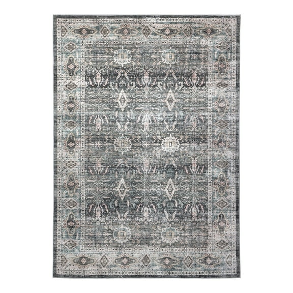 Delara 3'x5' Machine Washable Area Rug, Soft & Durable, Non-Slip, Stain Resistant, Twilight Ash, for Bedroom, Living & Dining Room