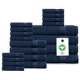 thumbnail image 1 of Delara 20-Piece Organic Cotton Bath Towel Set, 650 GSM Luxury Plush, Quick Dry & Ultra-Absorbent, GOTS & OEKO-TEX Certified, Navy Blue, 1 of 8