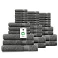 thumbnail image 1 of Delara 33-Piece Organic Cotton Bath Towel Set, 650 GSM Luxury Plush, Quick Dry & Ultra-Absorbent, GOTS & OEKO-TEX Certified, Dark Gray, 1 of 8
