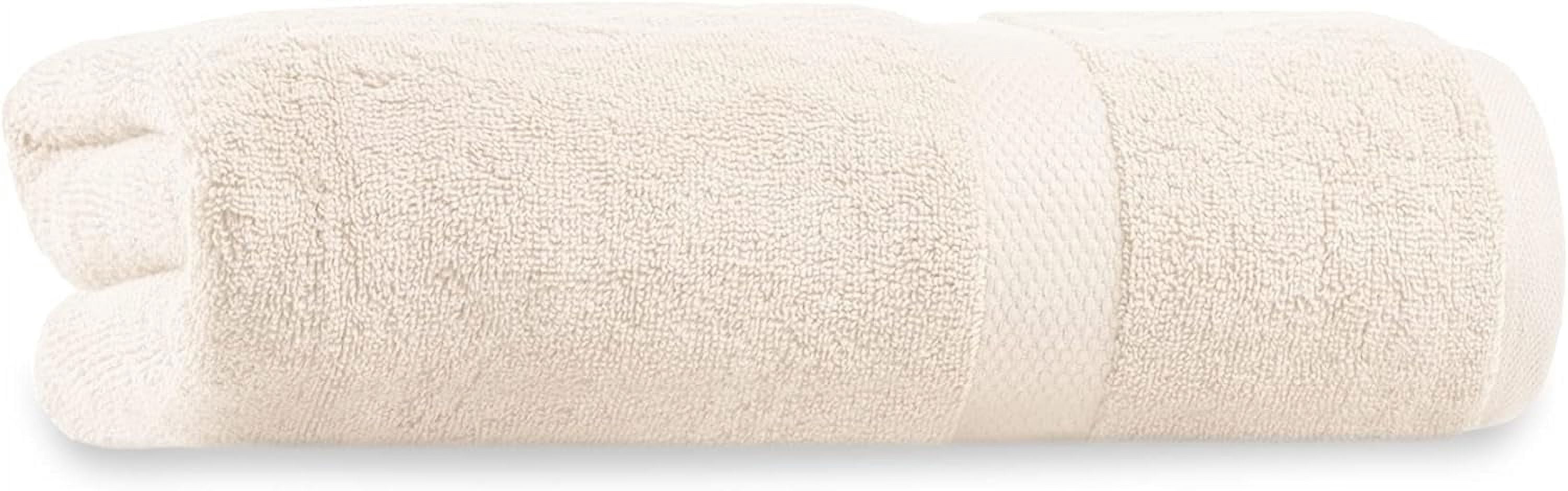Delara Organic Cotton Plush Bath Towel, 30x58, 650 GSM, GOTS OEKO-TEX Certified, Quick Dry, Ivory
