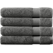 Delara Organic Cotton Luxuriously Plush Bath Towel Pack of 4 | GOTS & OEKO-TEX Certified | Premium Hotel Quality Towels | Feather Touch Technology|650 GSM Long Staple|Soft, Quick Dry & Ultra-Absorbent