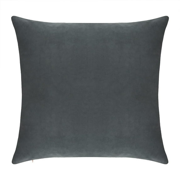 Delara Velvet Decorative Throw Pillow Cover, 20x20 inch, Pack of 1, Soft Breathable Cushion Cover with Hidden Zipper, Dark Grey