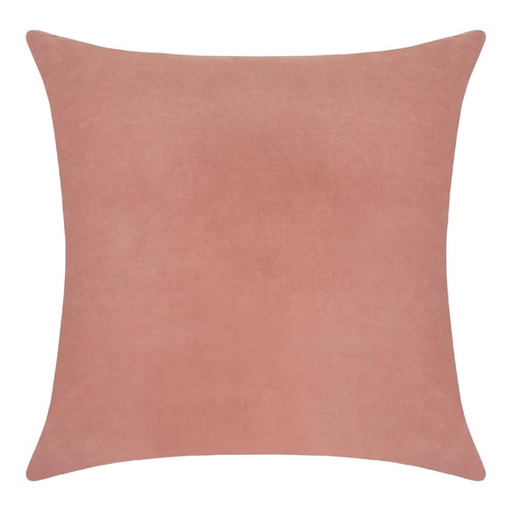 Delara Velvet Decorative Throw Pillow Cover, 20x20 inch, Pack of 1, Soft Breathable Cushion Cover with Hidden Zipper, Peach