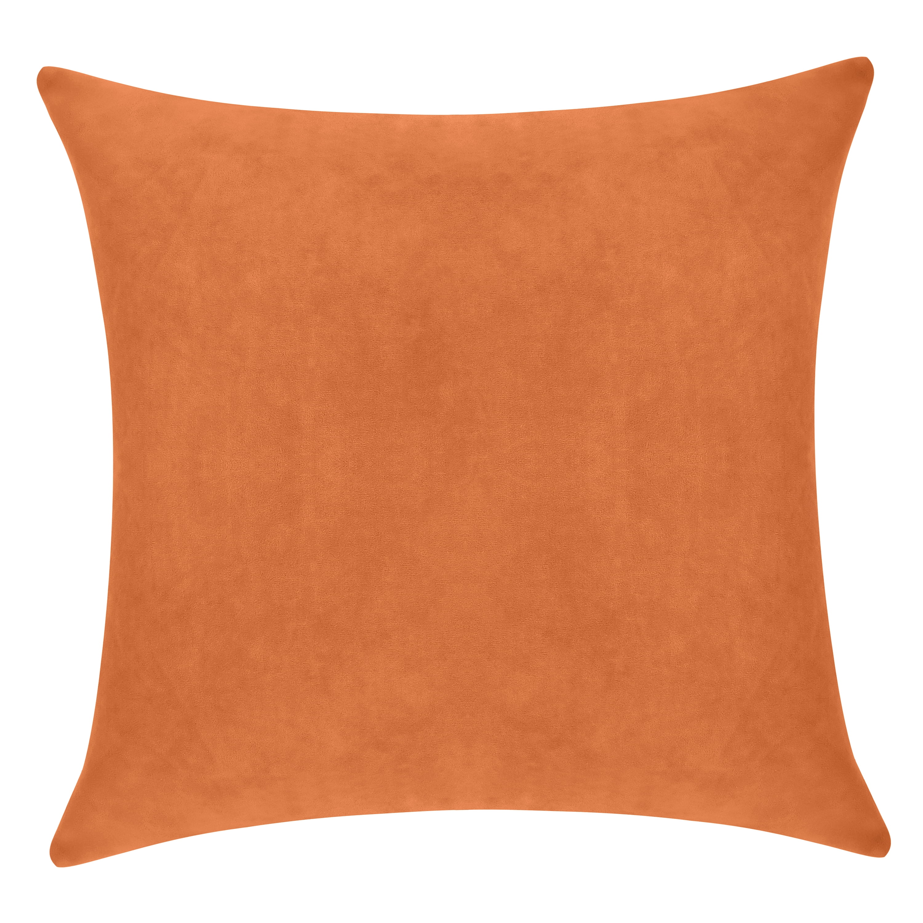 Delara Velvet Decorative Throw Pillow Cover, 20x20 inch, Pack of 1, Soft Breathable Cushion Cover with Hidden Zipper, Burnt Orange