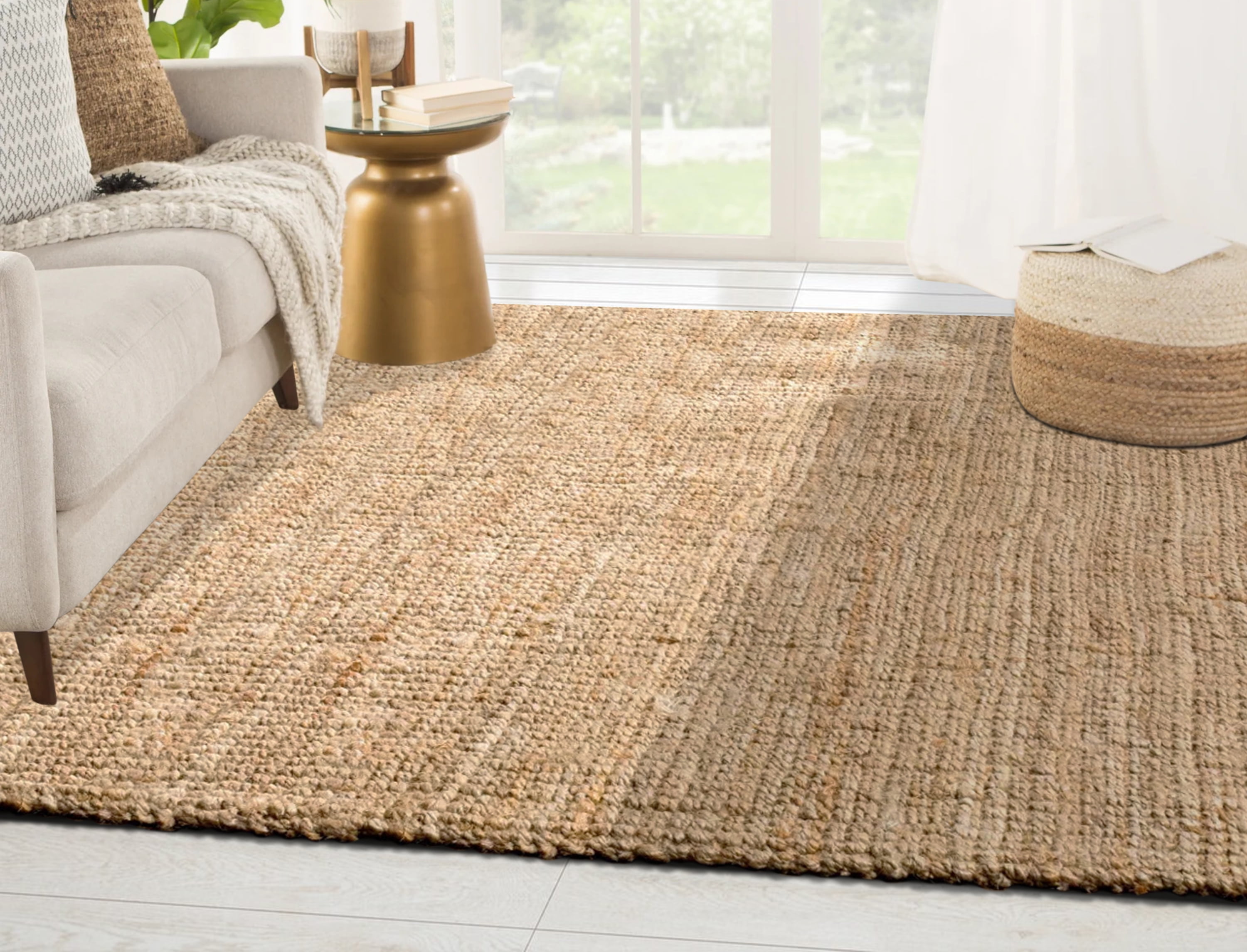 Delara Premium Handwoven Natural Fiber Area Rug 7'.8" x 10' Boucle