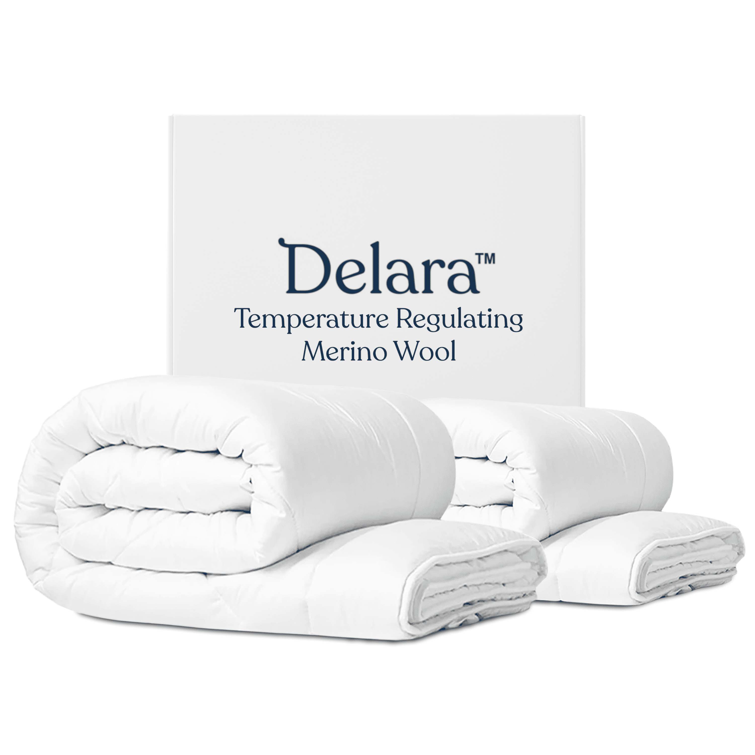 Delara Organic Merino Wool Duvet Insert - GOTS, OEKO-TEX & Woolmark Certified, 400TC Organic Cotton Shell, 500 GSM All-Season Warmth, Baffle Box Construction, Machine Washable - Full/Queen