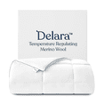 thumbnail image 1 of Delara Queen Size Wool Comforter Duvet Insert 88"x92" - Ultra-Soft GOTS Certified 100% Organic Cotton Fabric Summer Spring Merino Wool Comforter, 200 GSM Lightweight Warmth, 1 of 7