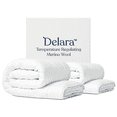 thumbnail image 1 of Delara Organic Merino Wool Duvet Insert - GOTS, OEKO-TEX & Woolmark Certified, 400TC Organic Cotton Shell, 500 GSM All-Season Warmth, Baffle Box Construction, Machine Washable - Twin, 1 of 8