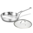 thumbnail image 1 of DELARLO 12-Inch Tri-Ply Stainless Steel Frying Pan with Lid, Oven Safe, Induction Suitable, 1 of 6