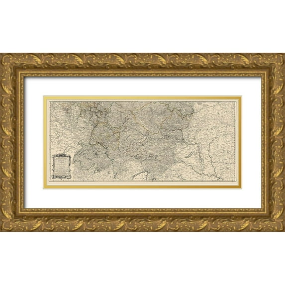 Delarochette 32x16 Gold Ornate Wood Framed with Double Matting Museum Art Print Titled - Lower Germany Empire - Delarochette 1782