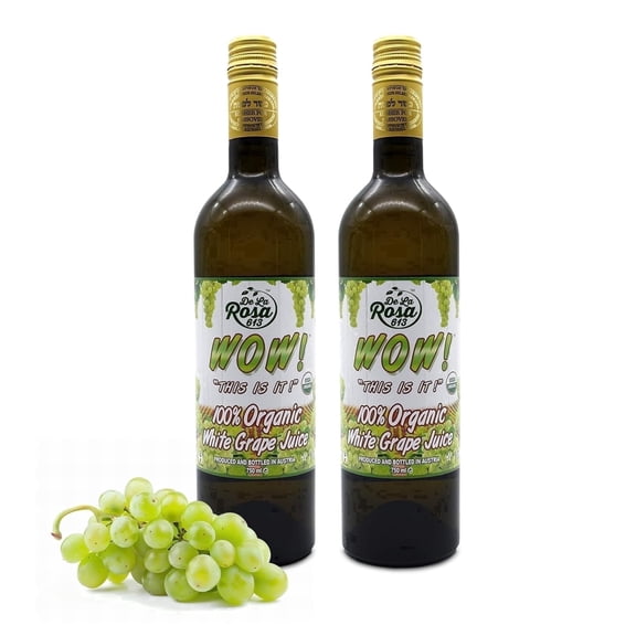 De La Rosa Organic Austrian White Grape Juice, Kosher Non-GMO & Gluten Free 25.4 oz (pack of 2)