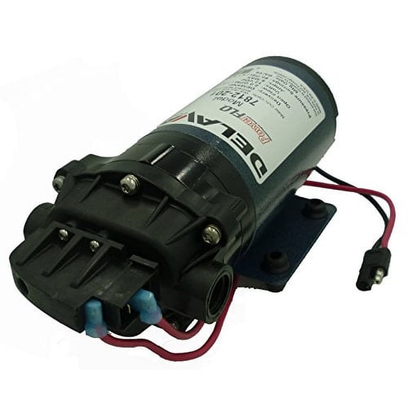 Delavan 7812-201-SB PowerFLO Electric 12 Diaphragm Pump with Demand Switch, Max Fluid Temperature of 140 F, 60 PSI and 2 GPM