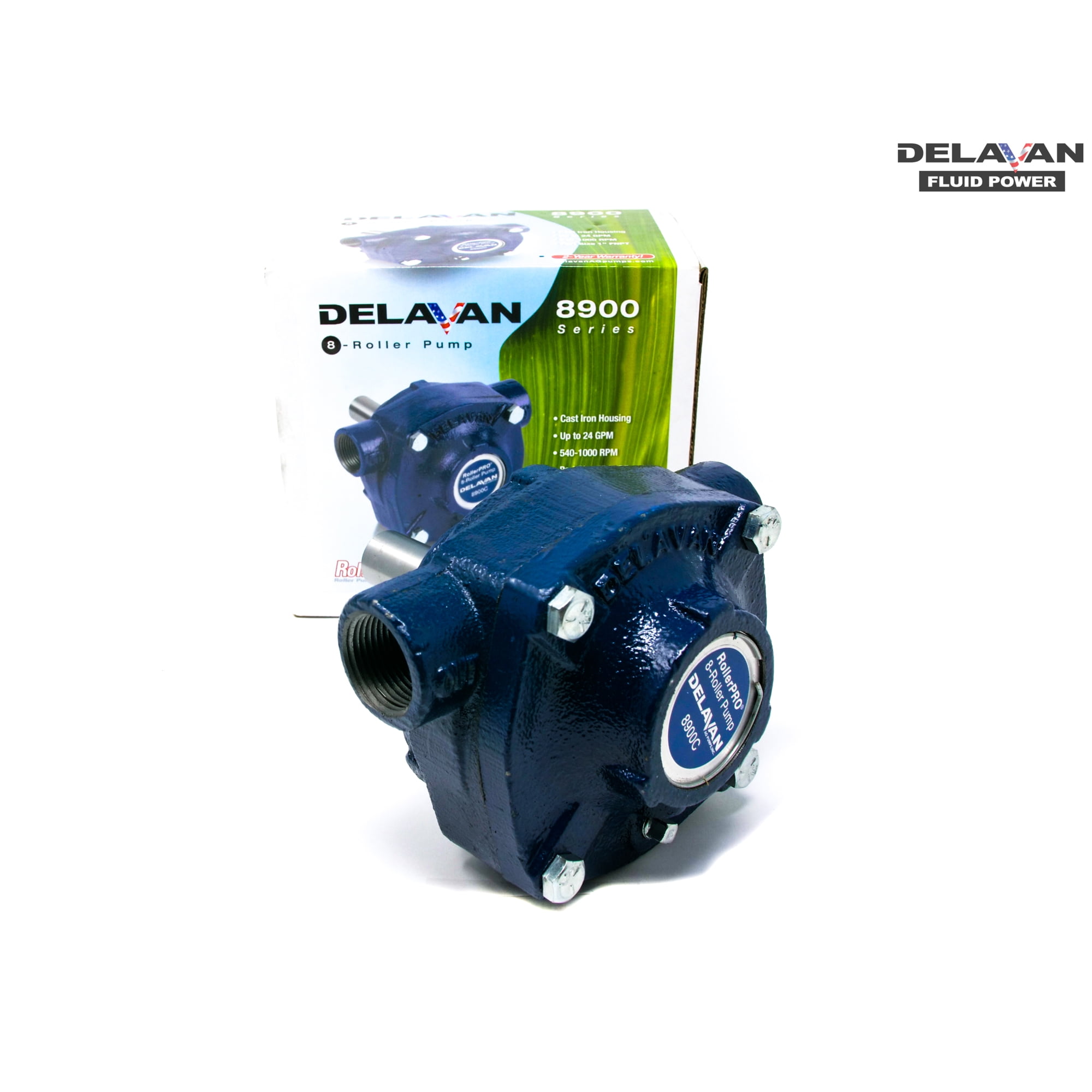 Delavan 8900C Blue Cast Iron 8-Roller Water Pump