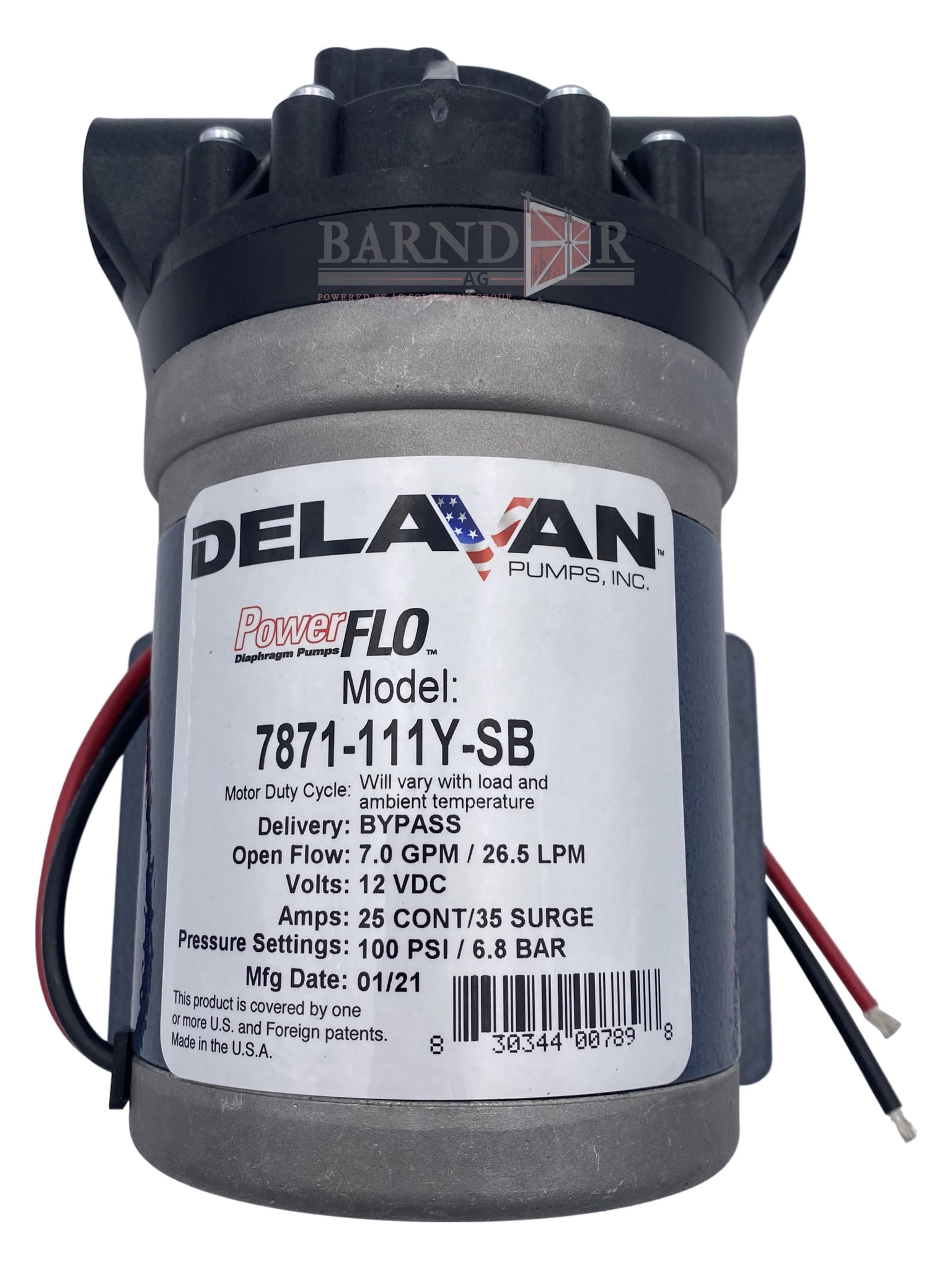 Delavan PowerFlo Heavy Duty FB3 7GPM, Bypass 100PSI Pump | 7871-111Y-SB