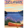 thumbnail image 1 of Delavan, Wisconsin, Canoe and Lake (12x18 Wall Art Poster, Room Decor), 1 of 3