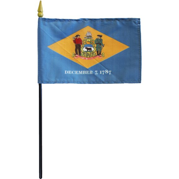 Delaware - 4"X6" Stick Flag