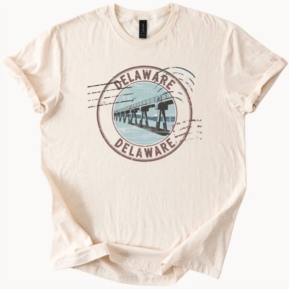 Delaware Bridge Graphic T Shirt Delaware State Landmark Souvenir Tee Size S-5Xl Heygategoo Tee