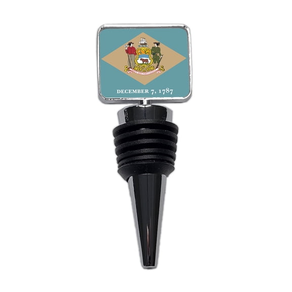Delaware DE State Flag Wine Bottle Stopper Cap Plug