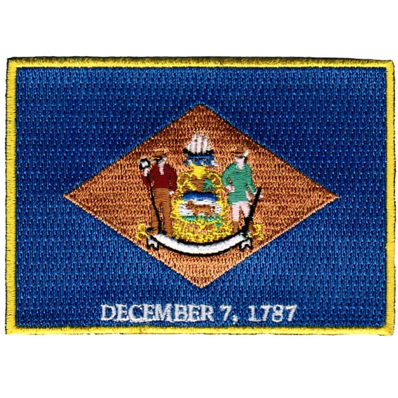 Delaware Embroidered Iron-On Flag Patch