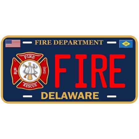 Delaware Fire And Rescue Novelty Car Auto License Plate