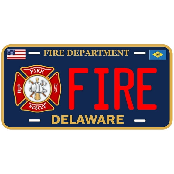 Delaware Fire And Rescue Novelty Car Auto License Plate