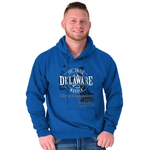 Delaware Lighthouse Cool DE Map Shape Hoodie Sweatshirt Women Men Brisco Brands M