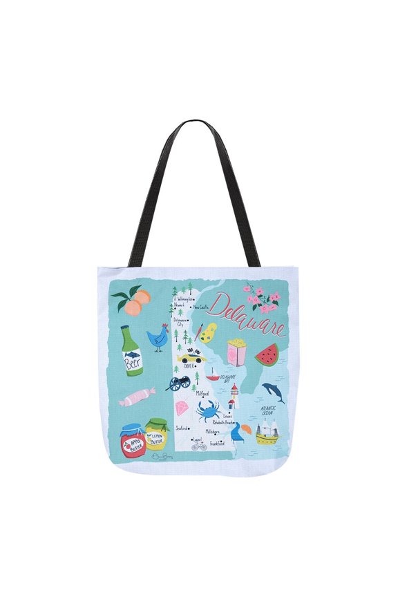 Delaware Map 18" Tote Bag