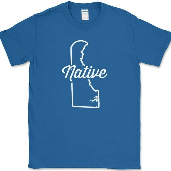 Delaware Native T-Shirt Funny Humor State Pride Location Gift Tee - Royal Blue, S