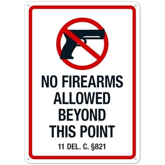 Delaware No Allowed Beyond This Point Sign Property Facility Safety Signs Metal Tin Sign 8x12 Inch Clear Warning for Home & Busines
